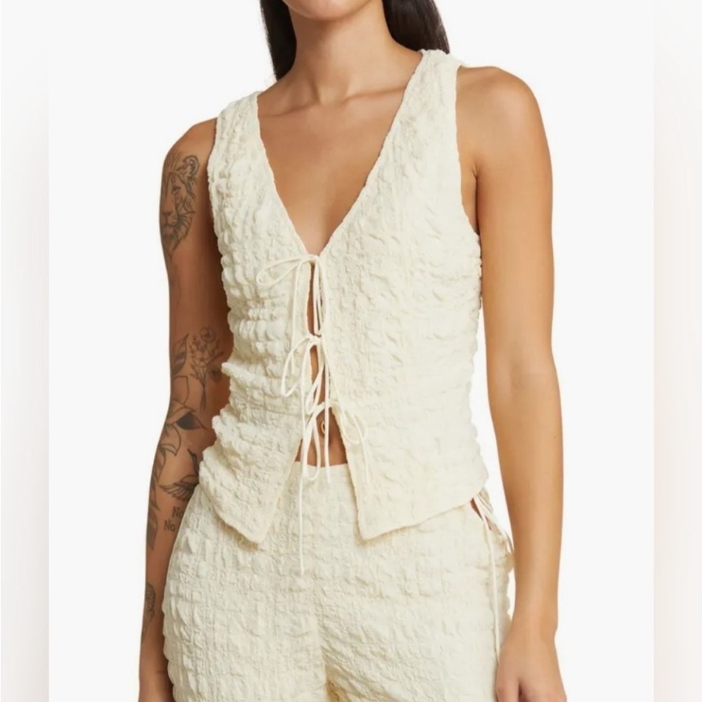 Yllw the Label Tatum Bubble Tie Top, Size S